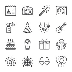 Wall Mural - Birthday icons set