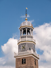 Wall Mural - Tower of Reformed Church in downtown Lemmer, Friesland, Netherlands