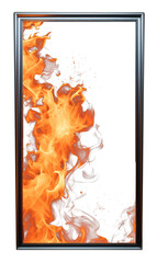Poster - Fiery Frame  Transparent Background with Burning Edge Design