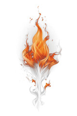 Poster - Seamless Transparent Realistic Fire Flame Effect - High Resolution PNG