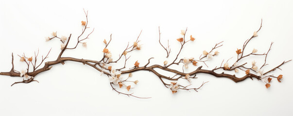 Poster - Floral Accented Bare Tree Branches - Transparent Background PNG