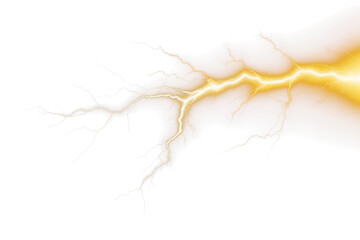 Poster - High Voltage Power  Realistic Lightning Bolt Effect on Transparent Background – PNG Overlay for Striking Image