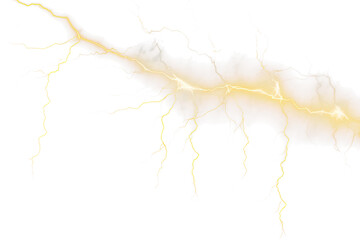 Poster - Striking Realistic Lightning Bolts Isolated on Transparent Background - High-Quality PNG Image