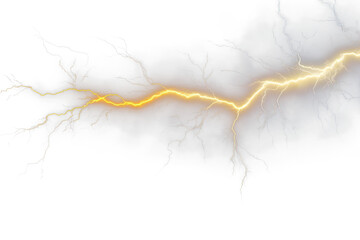 Poster - High-Voltage Realistic Lightning Strikes - Transparent Background Illustrations