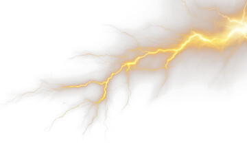 Poster - High-Resolution Lightning Bolt Overlay - Realistic Thunderstorm Element on Transparent Background