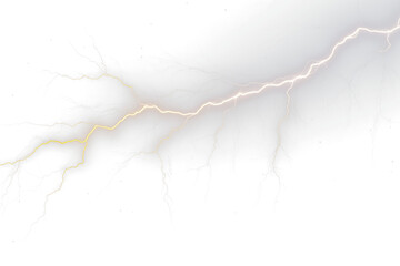 Poster - High-Voltage Electric Shock - Realistic Lightning Bolt Effects on Transparent Background