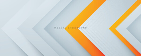 Wall Mural - Abstract modern white background with orange color design vector