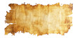 worn-out parchment with distressed brush strokes , conveying a vintage and aged aesthetic. isolated on white background.