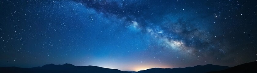 Starlit Night, mesmerizing expanse of a clear night sky filled with twinkling stars, background image, generative AI