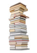 © New Africa - High stack of many different books isolated on white