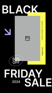 Modern sale poster of black friday design template
