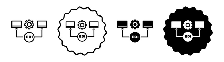Poster - EDI set in black and white color. EDI simple flat icon vector
