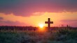Resurrection Sunday Card with Sunrise and Cross