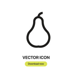 Aufkleber - Pear icon vector. Linear-style sign for mobile concept and web design. Pear symbol illustration. Pixel vector graphics - Vector.	