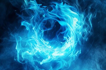 Mystical blue fire Isolated and ethereal Concept of fantasy and elemental power