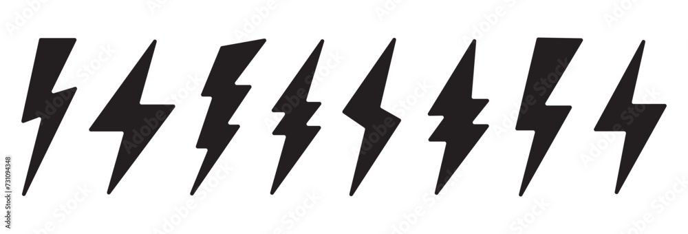 flash lightning bolt icon. Electric power symbol. Power energy sign ...