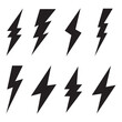 Flash icons collection. Bolt lightning flash icons. Different flash icon symbol set