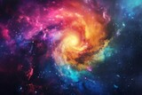 Fototapeta Kosmos - Colorful space galaxy cloud nebula Concept of cosmic beauty and the mysteries of the universe