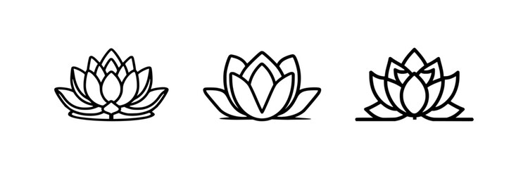 Wall Mural - lotus flower icon and illustration - flat design