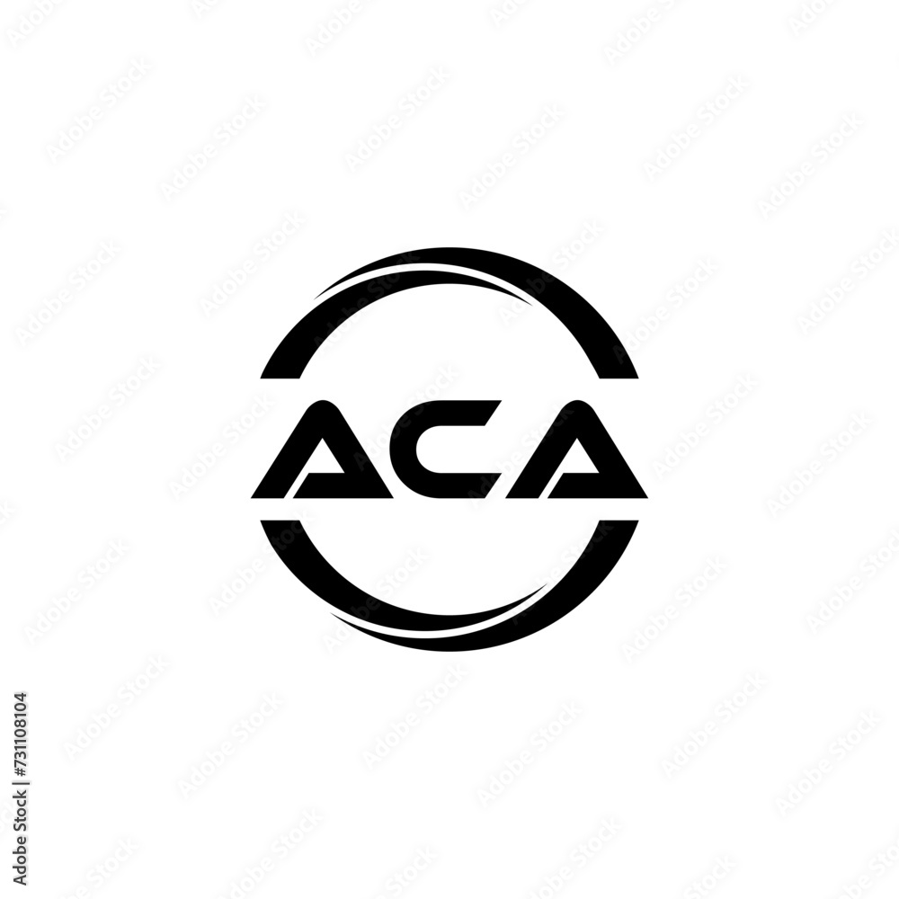 ACA letter logo design with white background in illustrator, cube logo ...
