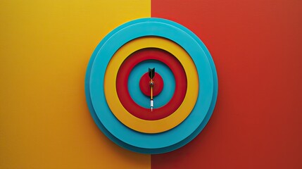 Poster - Target with dart on colorful background