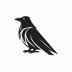 Wall Mural - Flat Logo of Vector Crow Design. 