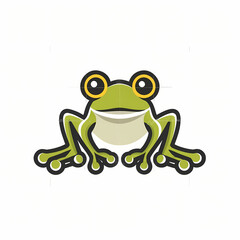 Wall Mural - Flat Logo of Vector Frog Design.