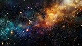 Fototapeta Kosmos - Social Media Galaxy: Exploring Digital Constellations