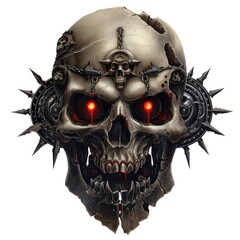 Wall Mural - Isolated skull design on white, suitable for t-shirts, stickers, hoodies, and printing applications.
