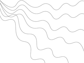  Thin line wavy abstract vector background. Curve wave seamless pattern.