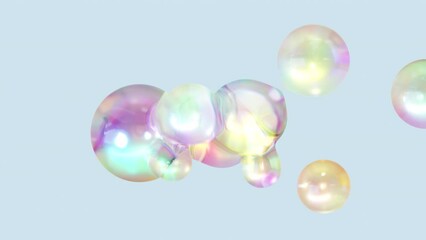 Aufkleber - Transforming liquid blobs in a metaball animation. 3D Abstract Colorful Metaballs in the background. in 4K Ultra-HD. a seamless, looped 3D animation.
