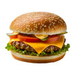 © jobi_pro - Mouthwatering Cheese Hamburger Isolated on Transparent Background, PNG File
