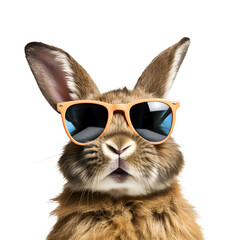 Wall Mural - The Rabbit’s Sunglasses: Cool Bunny at Easter, Isolated on Transparent Background, PNG