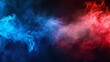 Blue vs Red Smoke Effect on Black Vector Background