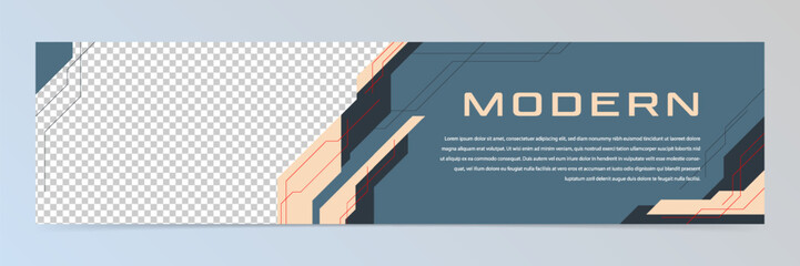 Wall Mural - Modern abstract technology linkedin banner template	