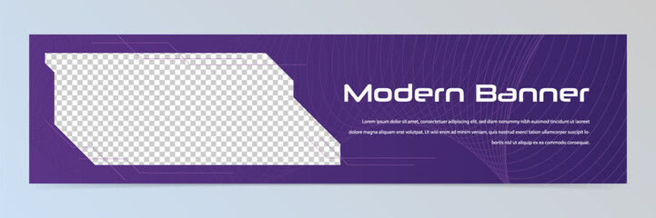 Wall Mural - Modern abstract technology linkedin banner template	