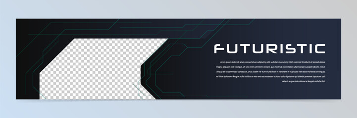 Wall Mural - Modern abstract technology linkedin banner template	
