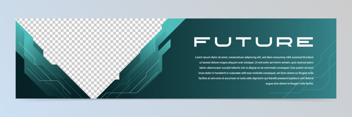 Wall Mural - Modern abstract technology linkedin banner template	