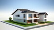 © Samsul Alam - 3d house model rendering on white background, Clean and precise 3D illustration modern cozy house. Concept for real estate or property.