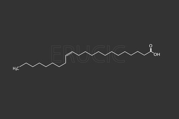 Erucic molecular skeletal chemical formula.