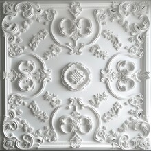 elegant 3d wallpaper for ceiling with white decoration model Victorian style and decorative frame background