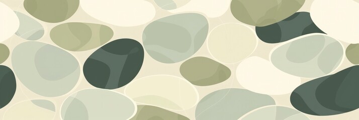 Wall Mural - Patterned Background Featuring Light Tan, Light Gray, and Light Green Shapes