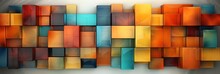 Abstract Colors And Geometric Shapes On A Wall