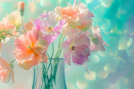 bright colored flowers in a vase in