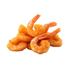Fried shrimp isolated on transparent background, png