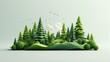 © Svetlana - A 3D illustration of a stylized forest with layered paper trees and hills