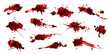 © comicsans - Set of blood stains and drops isolated on transparent background.