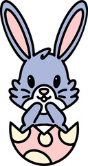 easter bunny cartoon with egg