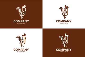 Wall Mural - chicken logo set with line art style , logo inspiration