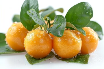 Poster - Many ripe kumquat fruits on table
